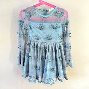 Trish‎ Scully Embroidered Tulle Dress- Size 4